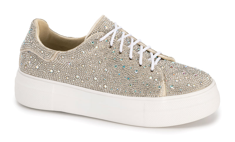 CORKYS BEDAZZLED CLEAR RHINESTONE SNEAKERS