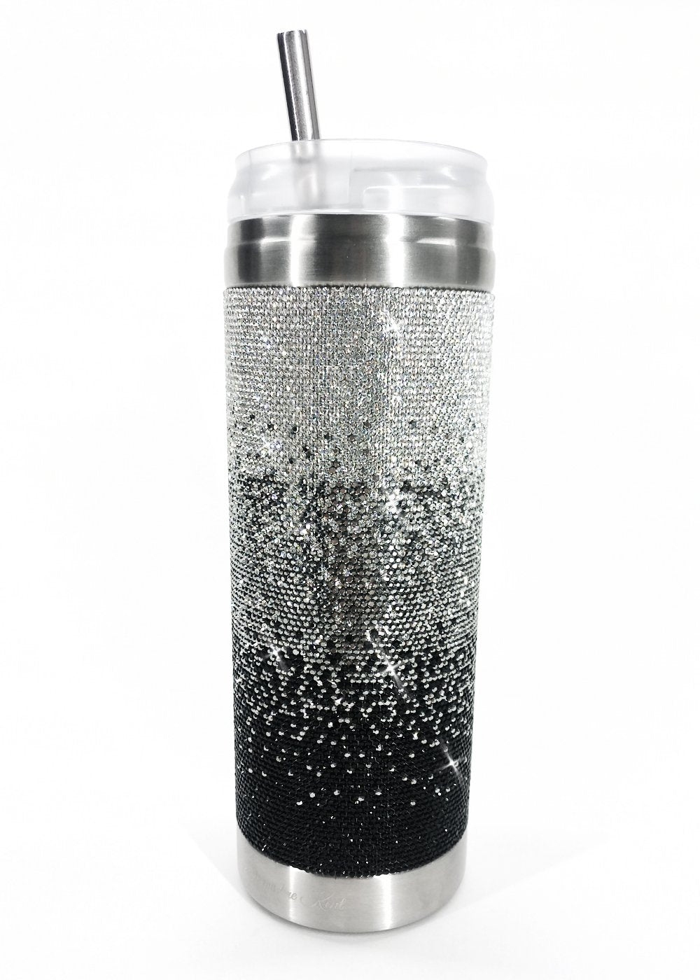 BUBBLES & BLING TUMBLER - BELIEVE BLACK OMBRE