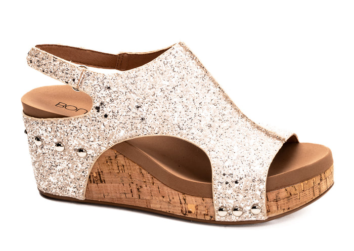 CORKYS BEIGE NEW CLITTER CARLEY WEDGE
