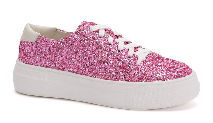 CORKYS GLARING PINK GLITTER SNEAKERS