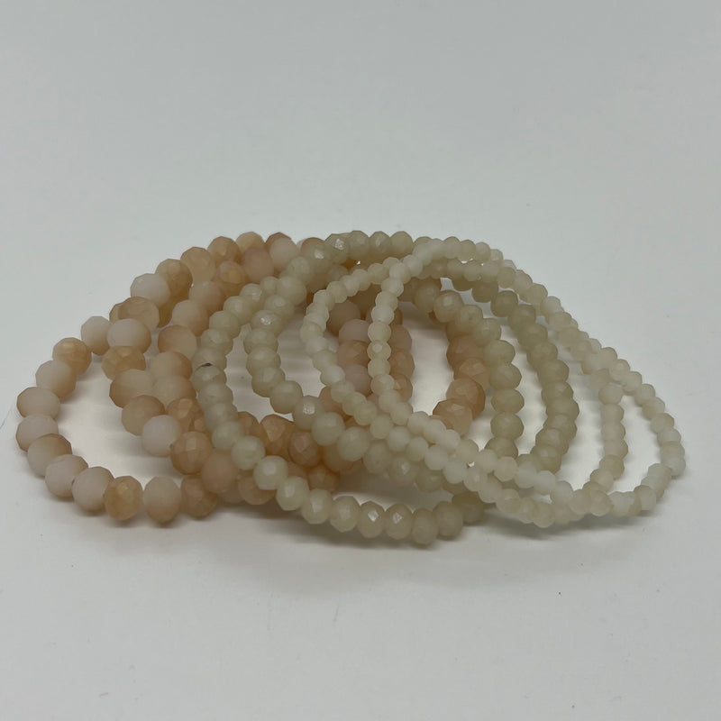Zenana 8 Bracelet Stack - Beige