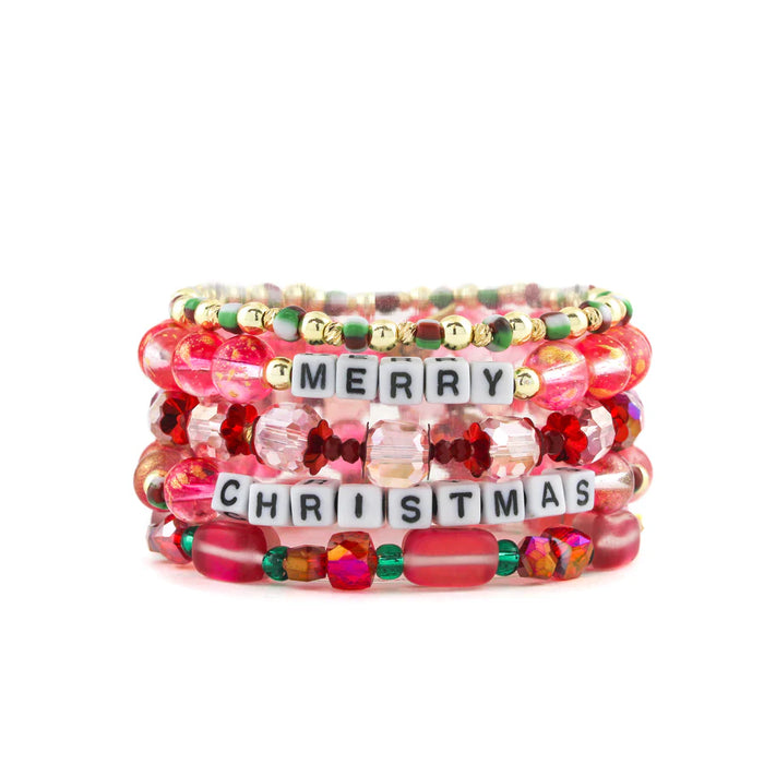 ERIMISH   -  LIMITED EDITION "MERRY CHRISTMAS" 5 BRACELET STACK