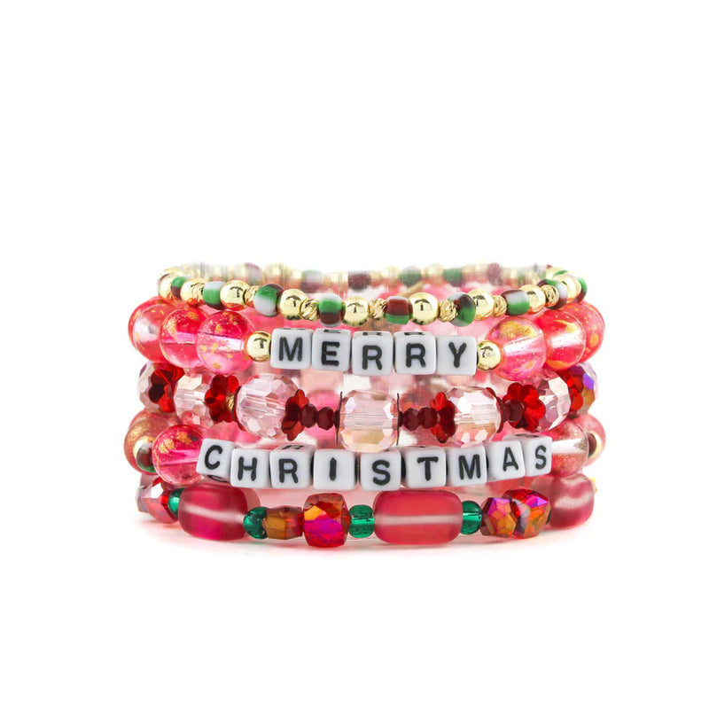 ERIMISH   -  LIMITED EDITION "MERRY CHRISTMAS" 5 BRACELET STACK