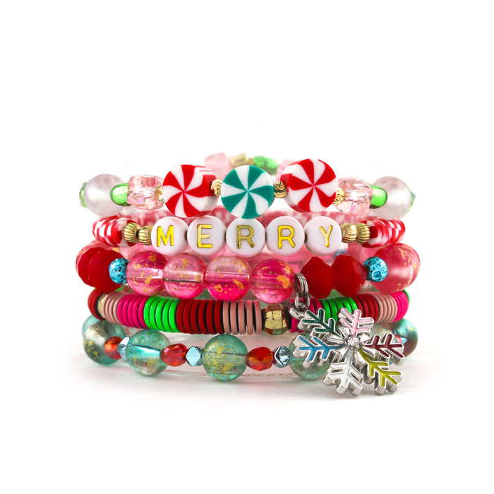 ERIMISH  -  EXTENDED MERRY AND BRIGHT 5 BRACELET STACK