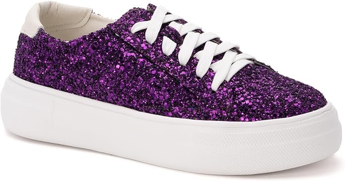 CORKYS GLARING ELECTRIC PURPLE CHUNKY GLITTER SNEAKERS