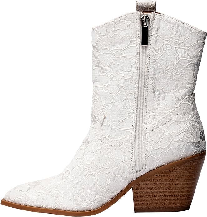 CORKYS WHITE LACE ROWDY BOOT (W/ZIPPER)