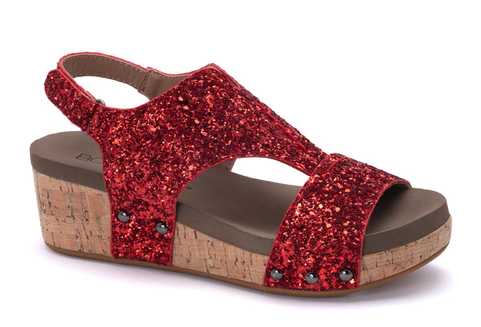 CORKYS RED GLITTER REFRESHING WEDGE  (2.5")