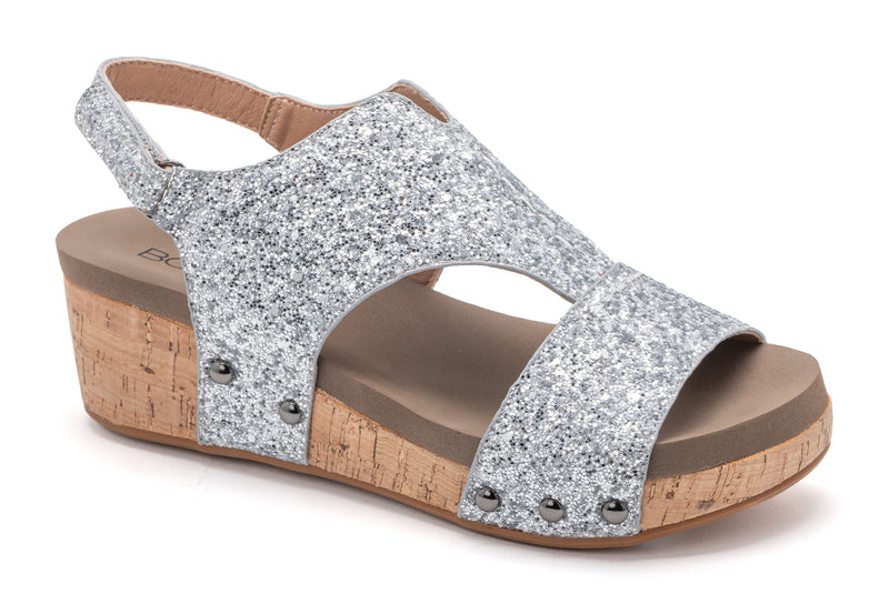 CORKYS SILVER GLITTER REFRESHING WEDGE  (2.5")