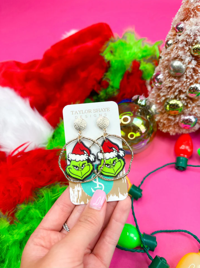 TAYLOR SHAYE "GRINCH EARRINGS"
