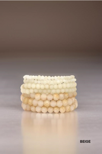 Zenana 8 Bracelet Stack - Beige