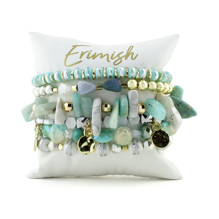 ERIMISH -    SEA GLASS BOXED STACK BRACELET SET