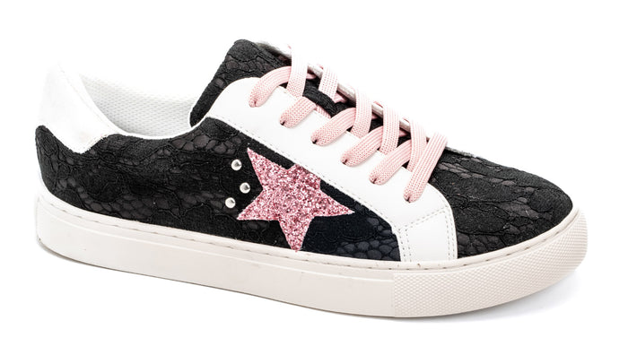 CORKYS SUPERNOVA BLACK LACE SNEAKERS