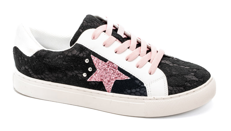 CORKYS SUPERNOVA BLACK LACE SNEAKERS