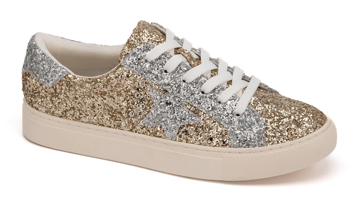 CORKYS SUPERNOVA GOLD/SILVER GLITTER SNEAKERS