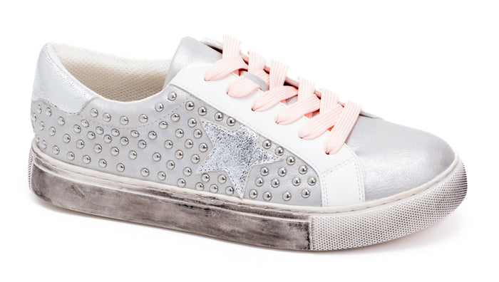 CORKYS SUPERNOVA SILVER STUD SNEAKERS