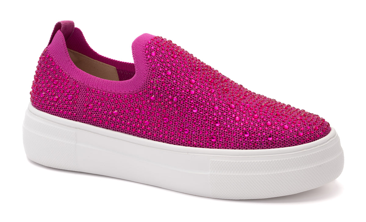 CORKYS SWANK SLIP FUCHSIA CRYSTAL SNEAKERS