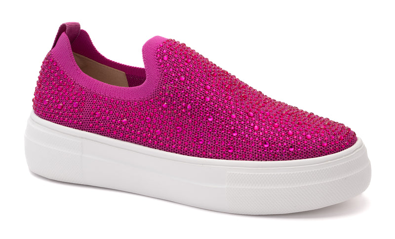 CORKYS SWANK SLIP FUCHSIA CRYSTAL SNEAKERS