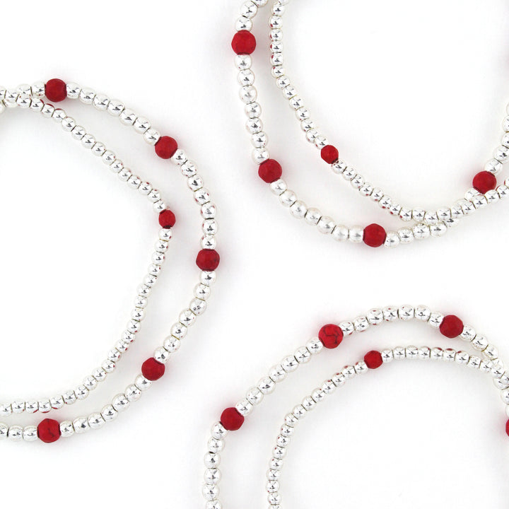 ERIMISH  -   TATUM (RED) STARTER STACK - SILVER COLOR