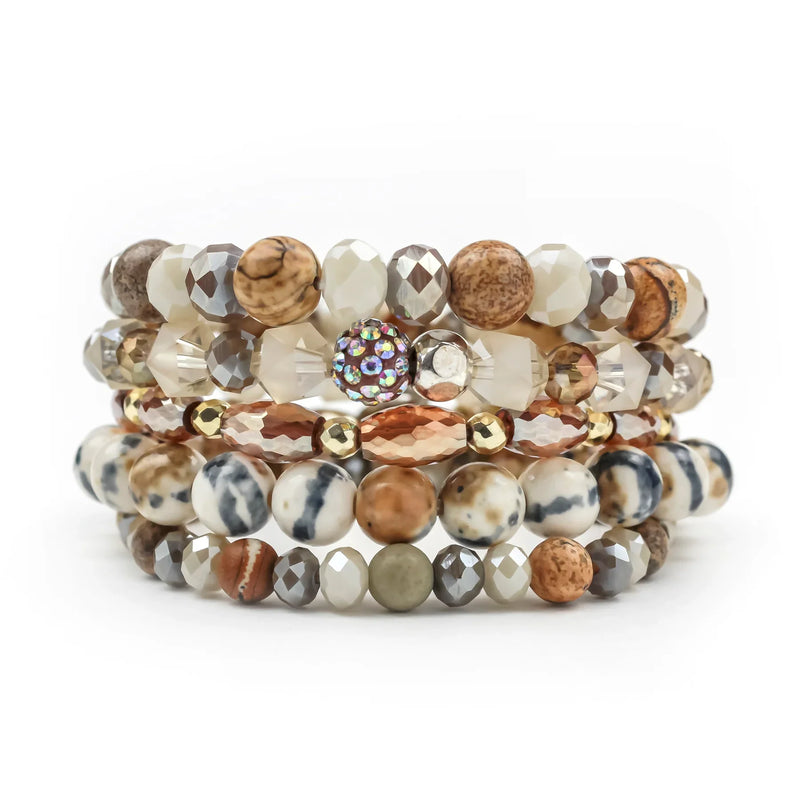 ERIMISH   -  EXTENDED TRUFFLE STACK BRACELET SET