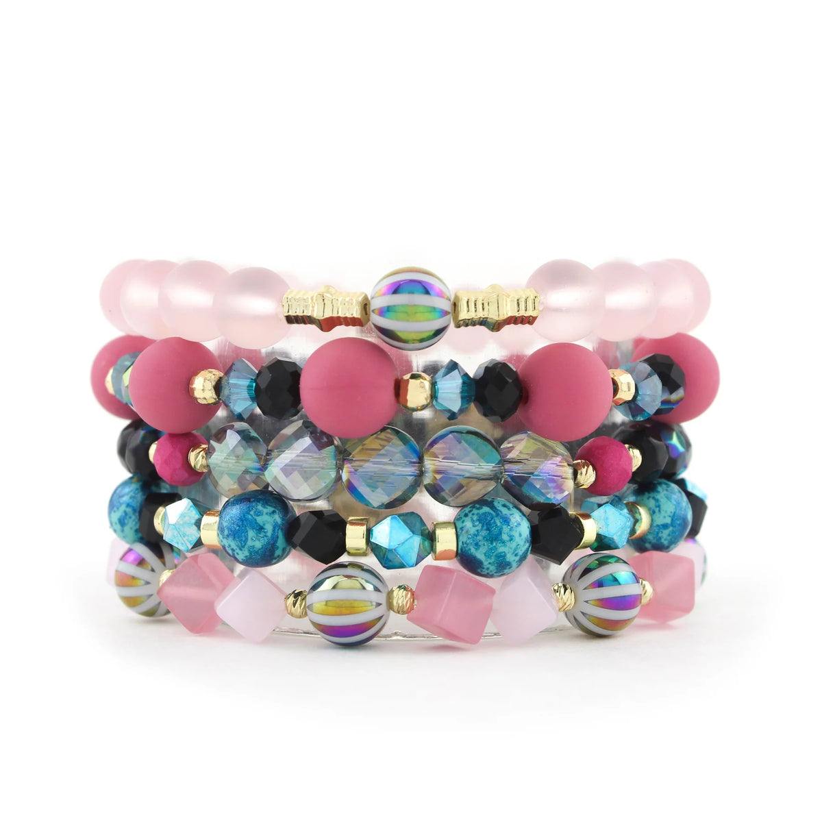 ERIMISH  -   JEWEL BERRY 5 BRACELET STACK