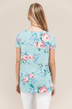 VIAMOR-GRACIE TWIST KNOT FLORAL TOP