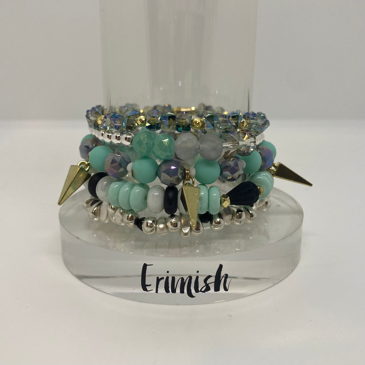 ERIMISH  -  AQUA ICE STACK BRACELET SET