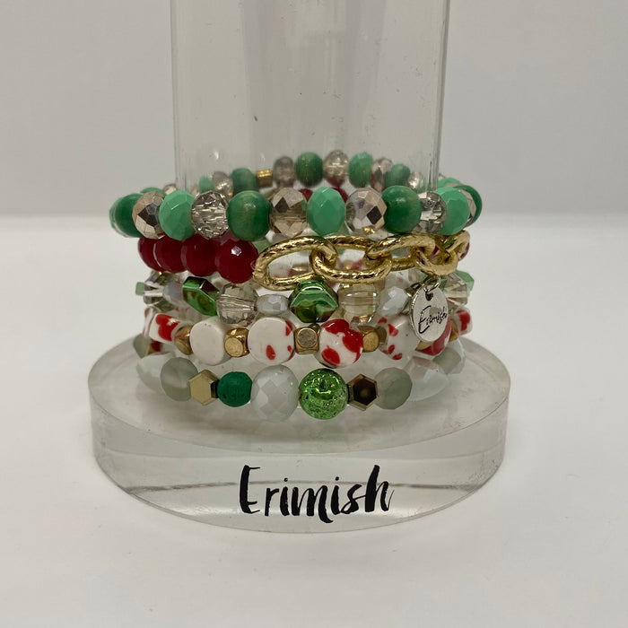ERIMISH   - CANDY CANE STACK BRACELET SET
