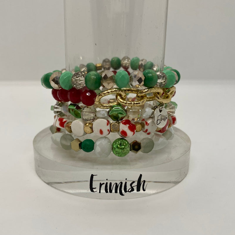 ERIMISH   - CANDY CANE STACK BRACELET SET