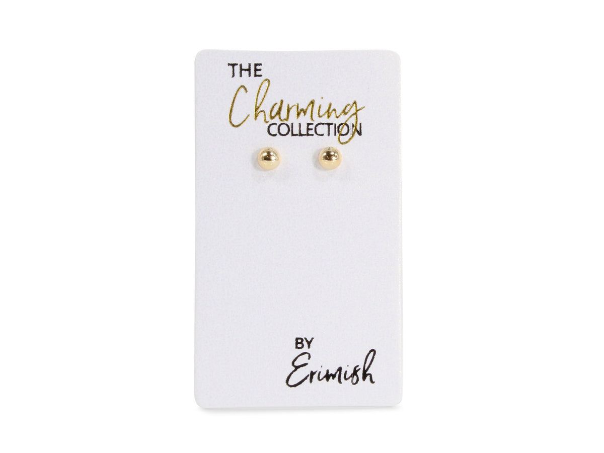 ERIMISH - CHARMING COLLECTION 4MM EARRINGS - GOLD