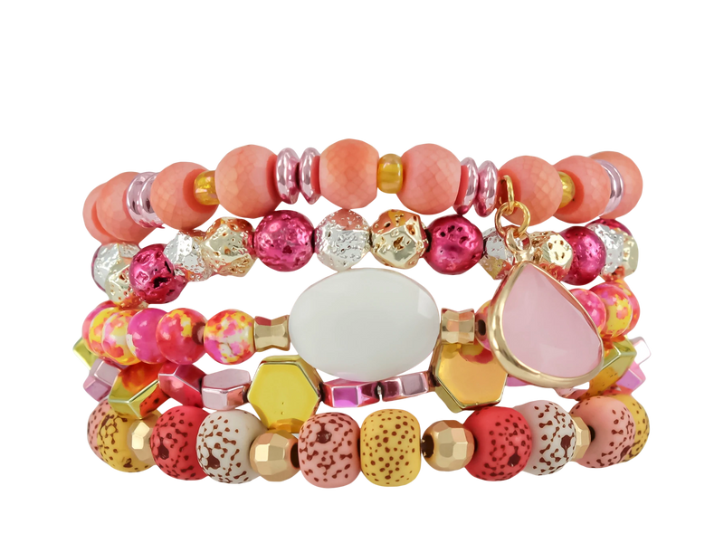 ERIMISH  - CHERRY FIZZ #2  5 BRACELET STACK