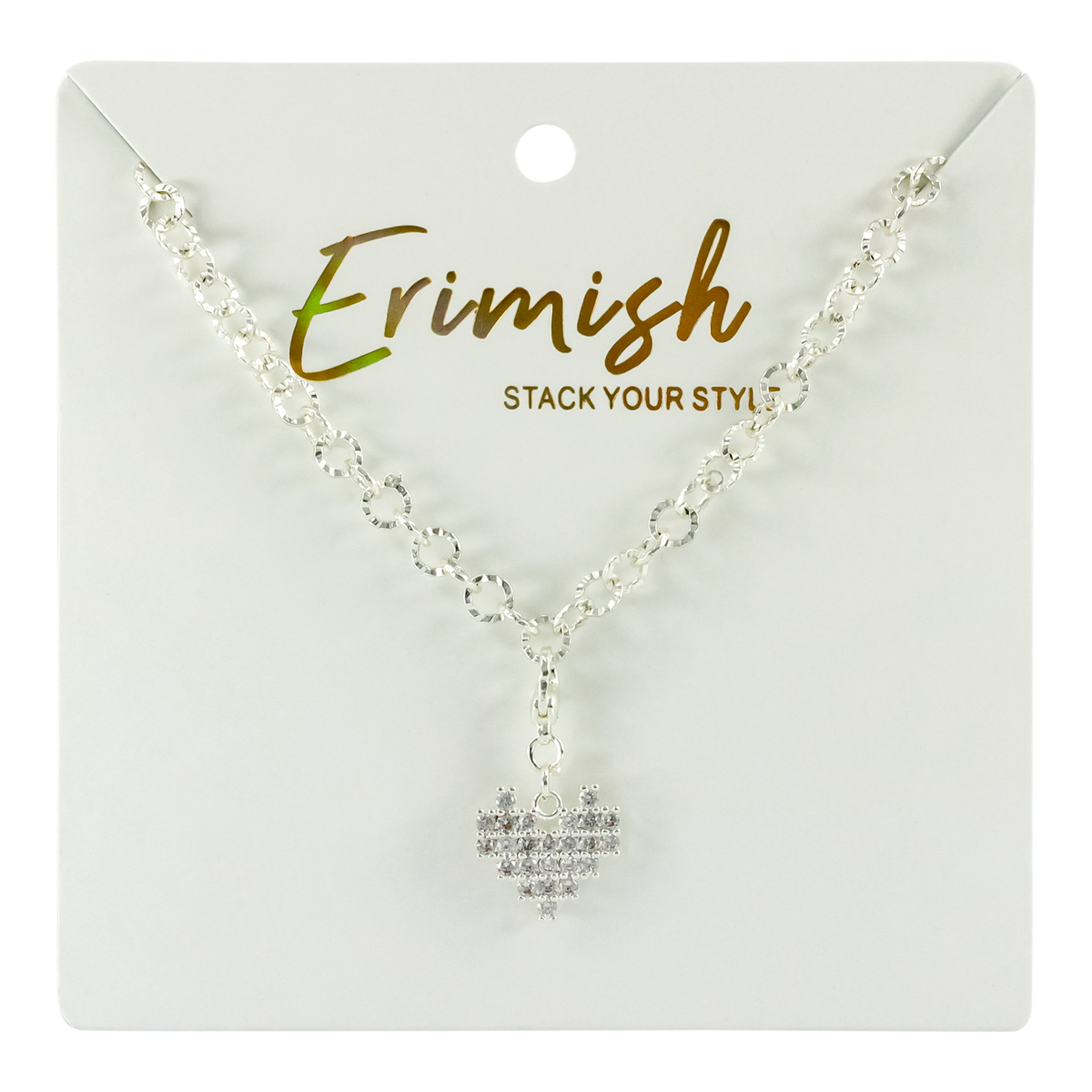 ERIMISH DIGITAL HEART NECKLACE SILVER