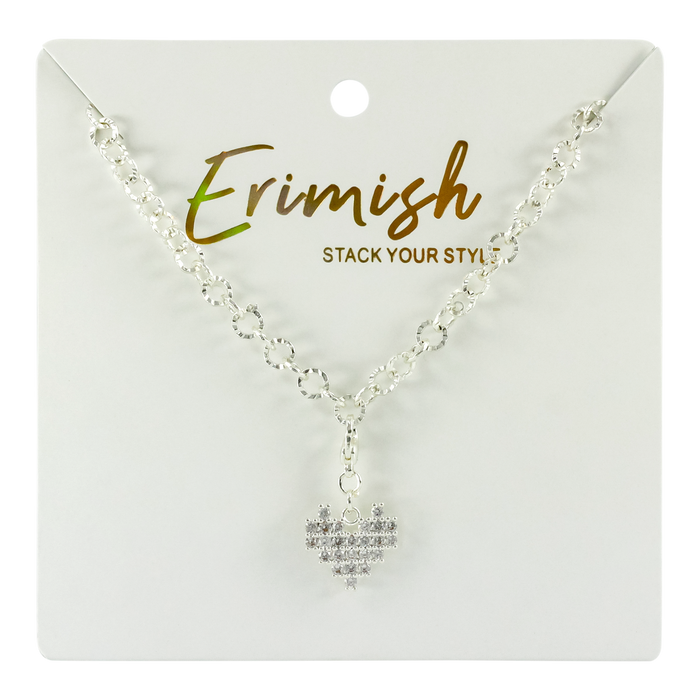 ERIMISH DIGITAL HEART NECKLACE SILVER