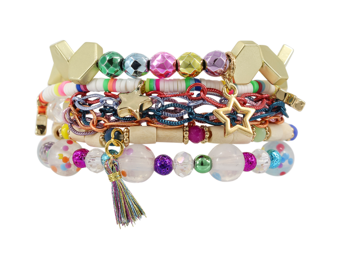 ERIMISH  FRUIT LOOPS  STACK BRACELET SET
