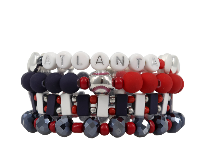 ERIMISH - ATLANTA BRAVES HOMERUN STARTER BRACELET STACK