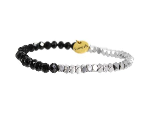 ERIMISH "GAMER" - BLACK AND SILVER - STACKABLE BRACELET