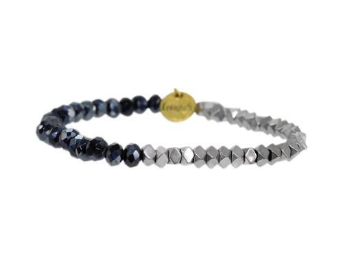 ERIMISH "GAMER" - NAVY AND SILVER - STACKABLE BRACELET