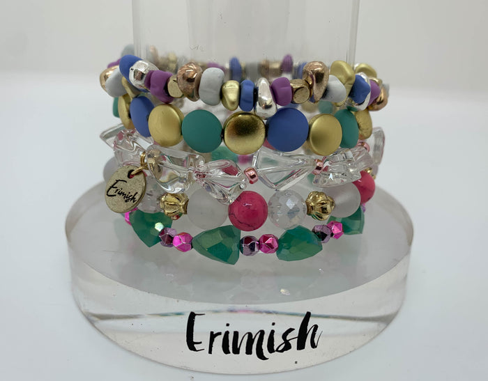 ERIMISH  EXTENDED SIZE -  CANDY KISS #2 STACK BRACELET SET
