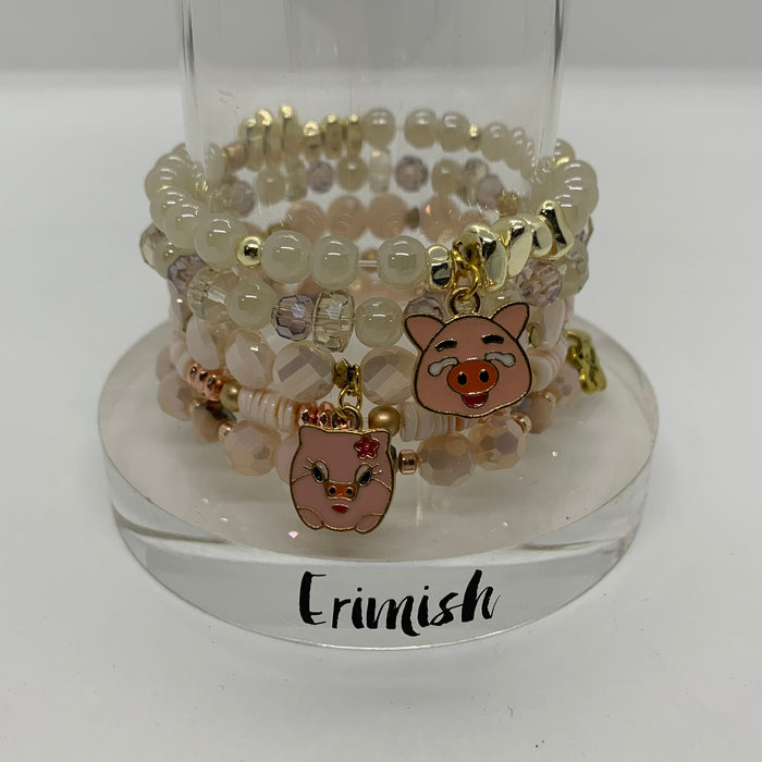 ERIMISH   -  GEM JAMS "PINKY" KIDS STACK BRACELET SET