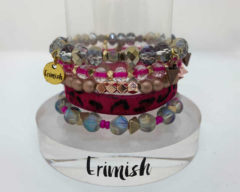 ERIMISH  -  ROSE LEOPARD 2 -  STACK BRACELET SET