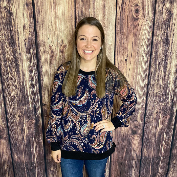 SEW IN LOVE BLACK/MULTI PAISLEY PRINT WEEKENDER