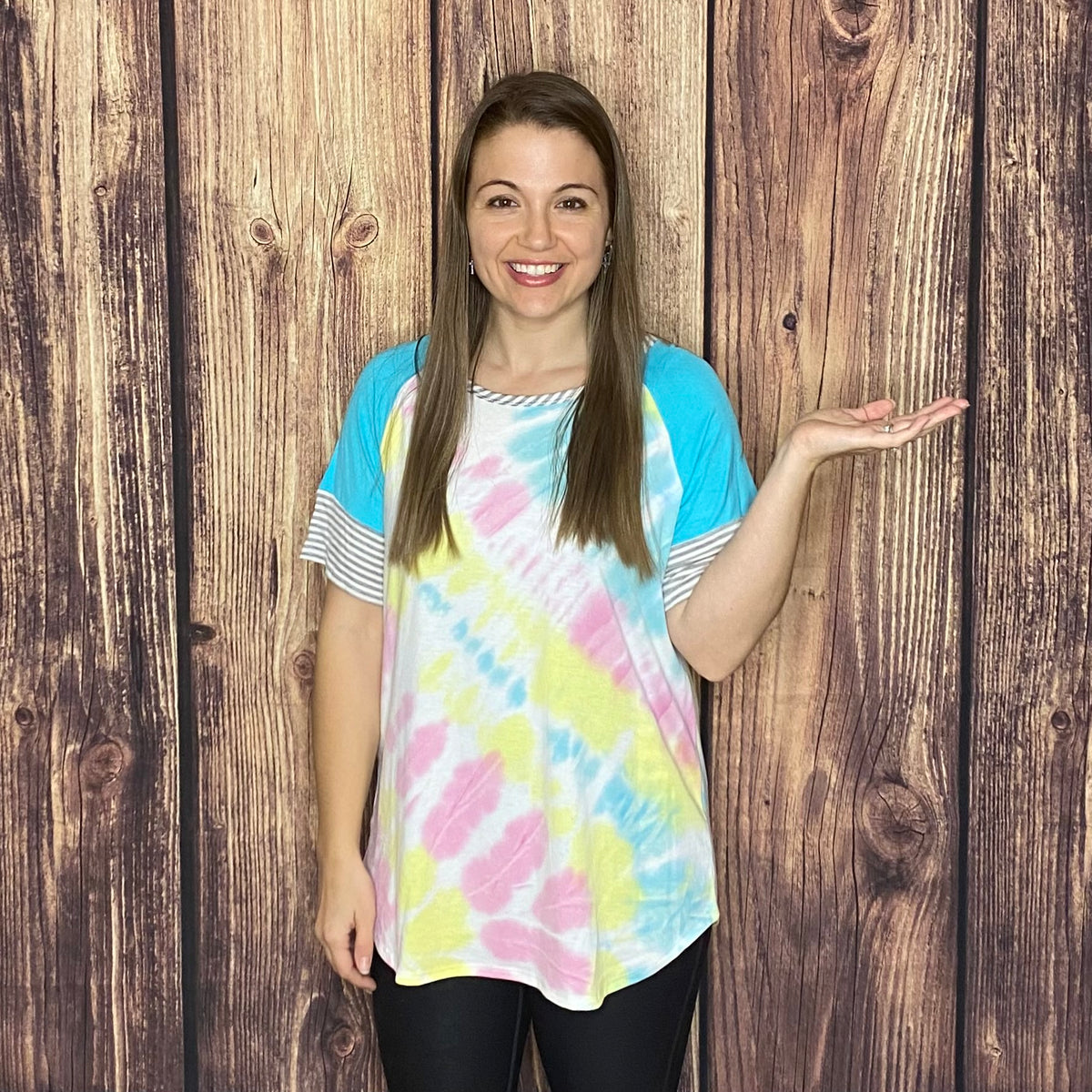 HONEYME RAINBOW TIE DYED SHORT SLEEVE TOP