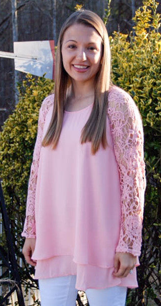 Lovely In Lace - Rose Pink Tunic