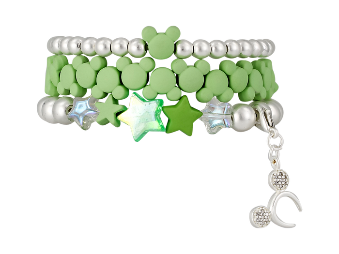 ERIMISH  MICKEY STARTER STACK BRACELET SET - GREEN