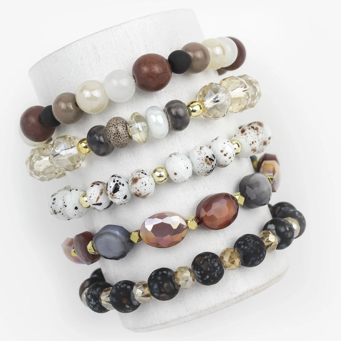 ERIMISH  -  MOCHA 5 BRACELET STACK