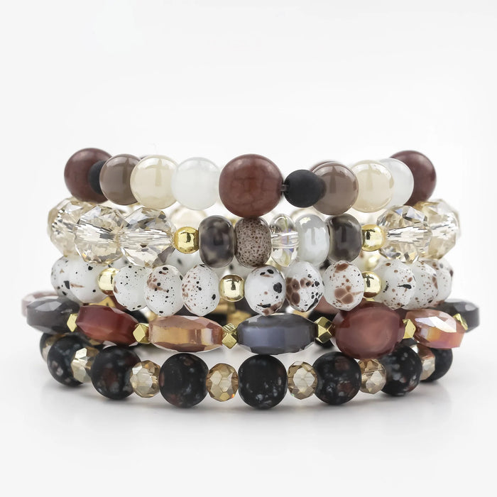 ERIMISH  -  MOCHA 5 BRACELET STACK