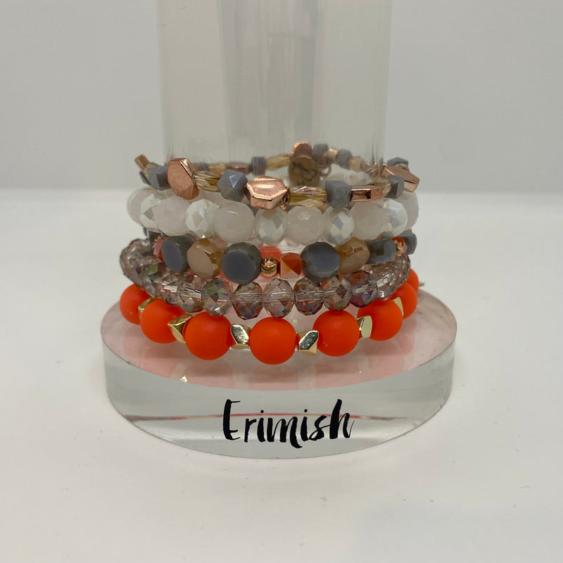 ERIMISH   - ORANGE POP STACK BRACELET SET