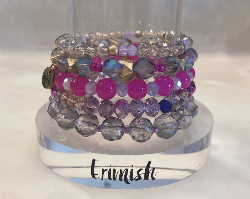 ERIMISH  -  PINK ICE STACK BRACELET SET