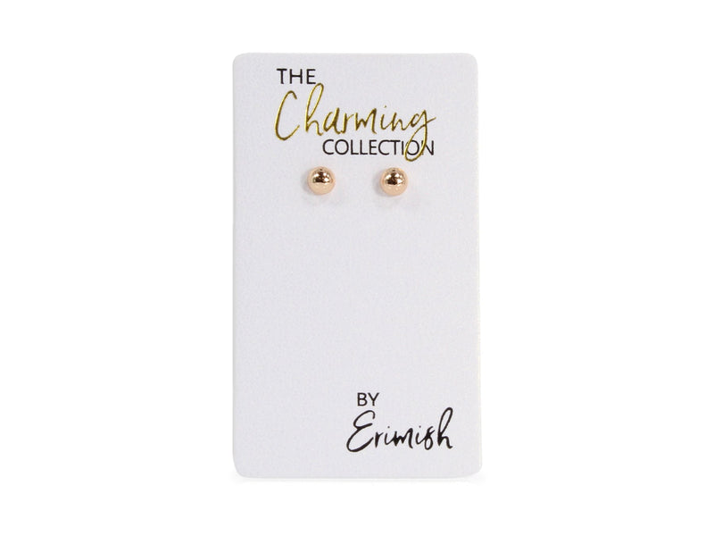 ERIMISH - CHARMING COLLECTION 4MM EARRINGS - ROSE GOLD