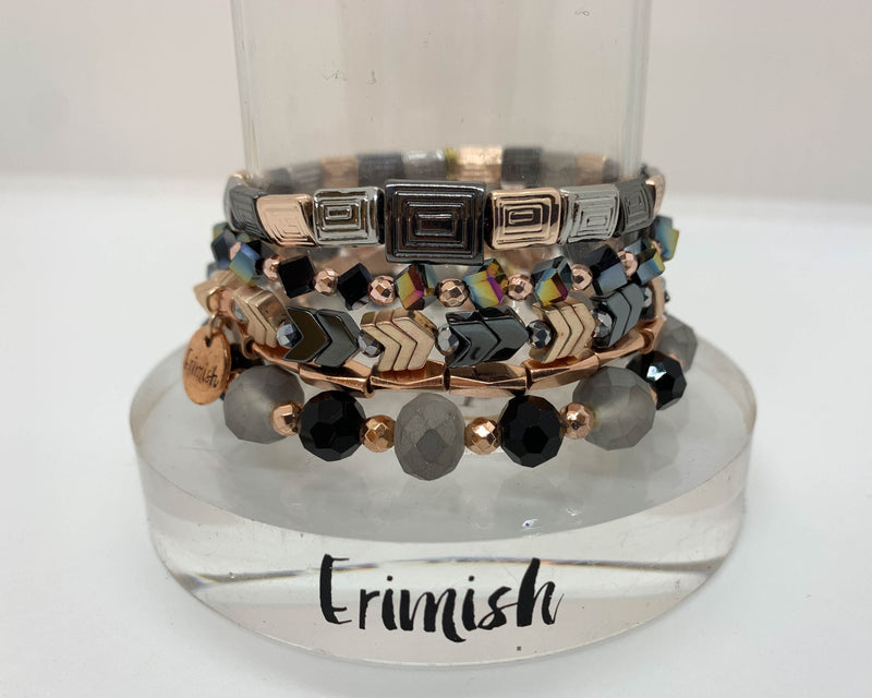 ERIMISH  - SMOKEY ROSE STACK BRACELET SET