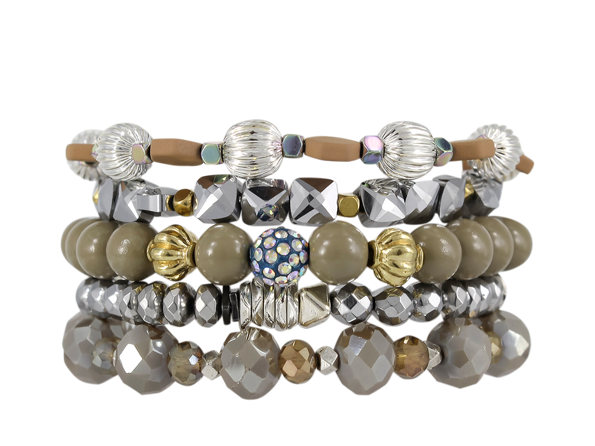 EXTENDED SIZE - SAND STACK BRACELET SET